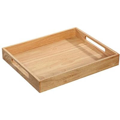 Zassenhaus Serveringsbricka trä rektangulär 44 x 36 x 6 cm med handtag frukostbricka Träbricka dekoration surfplatta för porslin hållbart odlat gummiträd – trä, natur, 051094 Zassenhaus Serveringsbricka trä rektangulär 44 x 36 x 6 cm med handtag frukostbricka Träbricka dekoration surfplatta för porslin hållbart odlat gummiträd – trä, natur, 051094