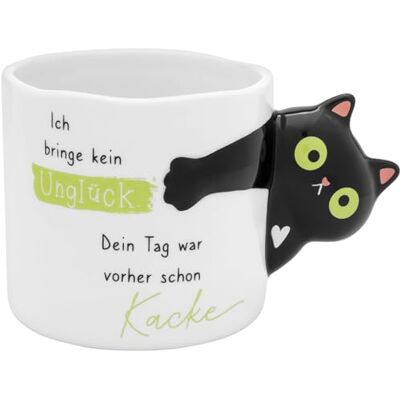 Sheepworld Figurig kopp motiv svart katt kaffekopp med handtag i kattform, höjd 8,9 cm, diameter 9,7 cm, volym 47 cl, Dolomite Gåva, födelsedagspresent, kattvänner 74841 Sheepworld Figurig kopp motiv svart katt kaffekopp med handtag i kattform, höjd 8,9 cm, diameter 9,7 cm, volym 47 cl, Dolomite Gåva, födelsedagspresent, kattvänner 74841
