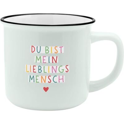 GRUSS & CO XL-mugg motiv människa Favoritmugg av porslin, kopp med ordspråk, 55 cl, med presentbanderoll Present vän, flickvän 74177 GRUSS & CO XL-mugg motiv människa Favoritmugg av porslin, kopp med ordspråk, 55 cl, med presentbanderoll Present vän, flickvän 74177