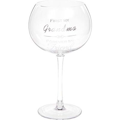 Maturi First My Grandma Forever My Friend Sentiment Gin-glas med hjärtan 625 ml Maturi First My Grandma Forever My Friend Sentiment Gin-glas med hjärtan 625 ml