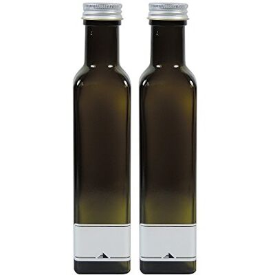 mikken Viva-Haushaltswaren Gabriele Hesse e.K. Oljeflaskor 2 x 250 ml grönbrun glasflaska för självfyllning, inkl. 2 märkningsetiketter mikken Viva-Haushaltswaren Gabriele Hesse e.K. Oljeflaskor 2 x 250 ml grönbrun glasflaska för självfyllning, inkl. 2 märkningsetiketter