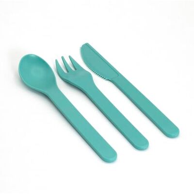 Ökolution Ekologisk bestick-set, plastbestick 54 delar, 18 stycken knivar, gafflar, skedar, hållbar och stabil, petrol, RPET – tillverkad av återvunnen plast Ökolution Ekologisk bestick-set, plastbestick 54 delar, 18 stycken knivar, gafflar, skedar, hållbar och stabil, petrol, RPET – tillverkad av återvunnen plast