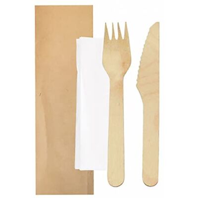 García de Pou 100 Enheter - Set Gaffel, Kniv, Servett i Kraftpåsar - Makan García de Pou 100 Enheter - Set Gaffel, Kniv, Servett i Kraftpåsar - Makan