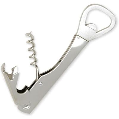 Chef Craft Select flasköppnare och korkskruv, 14 cm lång, nickelpläterad Chef Craft Select flasköppnare och korkskruv, 14 cm lång, nickelpläterad