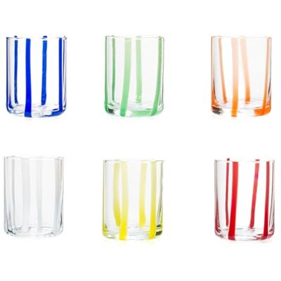 H&H set med 6 färgade venetianska glas cl 36 H&H set med 6 färgade venetianska glas cl 36