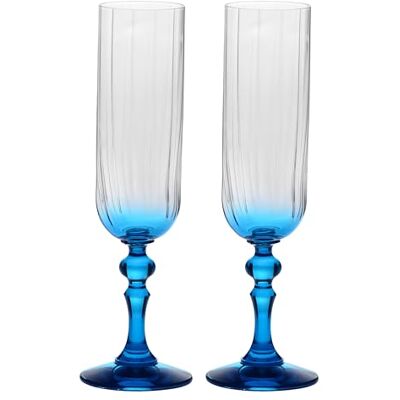 Krosno Champagneglas 220 ml med turkos fot, set om 2 – för mocktails, Mimosa, Prosecco, Cava och Spritz – blyfritt kristallglas – tål diskmaskin – Celebration Moments Bubble Krosno Champagneglas 220 ml med turkos fot, set om 2 – för mocktails, Mimosa, Prosecco, Cava och Spritz – blyfritt kristallglas – tål diskmaskin – Celebration Moments Bubble