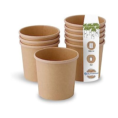 GREENBOX Ekologisk pappersmugg matkopp kraftkartong mugg brun I komposterbar mugg med PLA inre beläggning soppmugg To Go isbägare kartong I 25 ekologiska engångsmuggar biologiskt nedbrytbara 300 ml GREENBOX Ekologisk pappersmugg matkopp kraftkartong mugg brun I komposterbar mugg med PLA inre beläggning soppmugg To Go isbägare kartong I 25 ekologiska engångsmuggar biologiskt nedbrytbara 300 ml