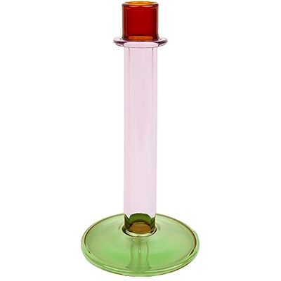 Talking Tables Nyhet hög ljusstakehållare i glas Samtida julbordsdekorationer Perfekt julklapp Använd som heminredning, strumpfyllning, hemlig jultomte Storlek: 19 cm -Orange Rosa -Grön Talking Tables Nyhet hög ljusstakehållare i glas Samtida julbordsdekorationer Perfekt julklapp Använd som heminredning, strumpfyllning, hemlig jultomte Storlek: 19 cm -Orange Rosa -Grön