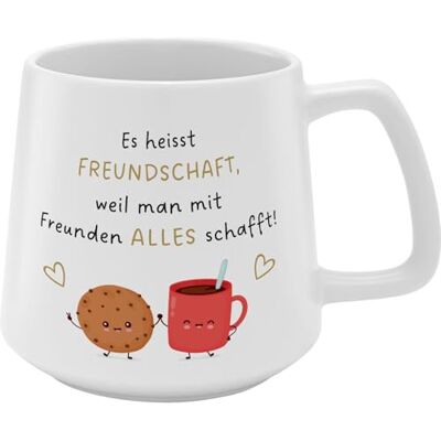 GRUSS & CO Kopp konisk med motiv vänskap stengods, 43 cl, kaffemugg Present till pojkvän, flickvän, naturligt vacker 74643 GRUSS & CO Kopp konisk med motiv vänskap stengods, 43 cl, kaffemugg Present till pojkvän, flickvän, naturligt vacker 74643