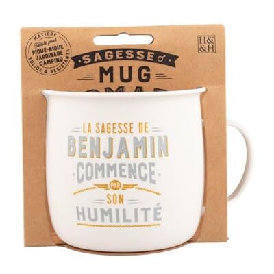 MUG NOMADE Personlig Benjamin-te- och kaffemugg present till män och kvinnor MUG NOMADE Personlig Benjamin-te- och kaffemugg present till män och kvinnor