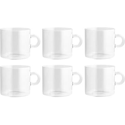 H&H Cloud Set med 6 frukostkoppar i borosilikat, utan fat, 450cc H&H Cloud Set med 6 frukostkoppar i borosilikat, utan fat, 450cc