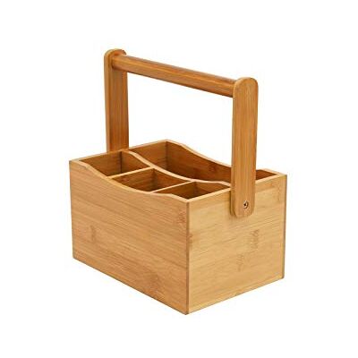 OSCO Mobile Caddy i bambu 4 fack Brevpapper organisatör Förvaring av konst och hantverk Bestick och kryddhållare köksredskap H 26 x B 18 x 13,5 cm OSCO Mobile Caddy i bambu 4 fack Brevpapper organisatör Förvaring av konst och hantverk Bestick och kryddhållare köksredskap H 26 x B 18 x 13,5 cm