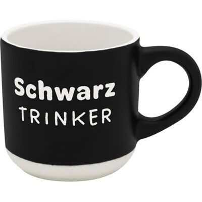 GRUSS & CO Espressokopp med gravering svart drickare Minikopp av stengods, 10 cl, muggar med presentbanderoll Present till vänner, födelsedag 74653 GRUSS & CO Espressokopp med gravering svart drickare Minikopp av stengods, 10 cl, muggar med presentbanderoll Present till vänner, födelsedag 74653