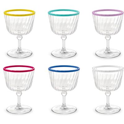 H&H , Set med 12 klara akrylglas, 25 cl med färgad kant diskmaskinssäker (max 40 °C) H&H , Set med 12 klara akrylglas, 25 cl med färgad kant diskmaskinssäker (max 40 °C)