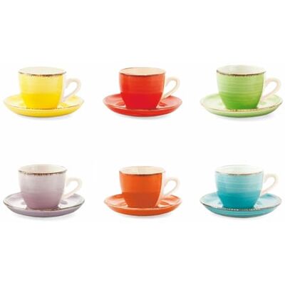 Tivoli 2371741 Baita Set 6 Kaffekoppar med Fat, Stengods, Multifärg, Nej, 6 enheter Tivoli 2371741 Baita Set 6 Kaffekoppar med Fat, Stengods, Multifärg, Nej, 6 enheter