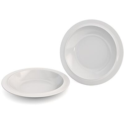 Ornamin Djup tallrik, Ø 22 cm, vit, set om 2 melamin (modell 505)/plasttallrikar, mattallrikar, sopptallrikar Ornamin Djup tallrik, Ø 22 cm, vit, set om 2 melamin (modell 505)/plasttallrikar, mattallrikar, sopptallrikar