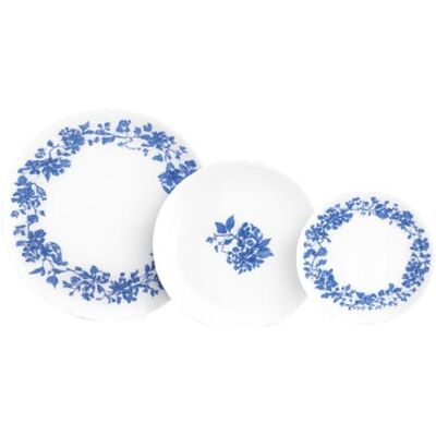 Luminarc Garden Blå Opal Glasservis, 18 delar, 6 personer Opal-dekorerad, middagstallrikar 25 cm, 20 cm djup och efterrätt 19 cm, diskmaskinssäker Luminarc Garden Blå Opal Glasservis, 18 delar, 6 personer Opal-dekorerad, middagstallrikar 25 cm, 20 cm djup och efterrätt 19 cm, diskmaskinssäker