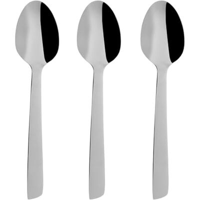 GENEVIEVE LETHU 538318 set med 3 kaffeskedar i rostfritt stål Manhattan kollektion, L 15 cm små dessertskedar, espressoskedar GENEVIEVE LETHU 538318 set med 3 kaffeskedar i rostfritt stål Manhattan kollektion, L 15 cm små dessertskedar, espressoskedar
