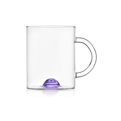 Ichendorf Milano Mug, Punto Lila, Luna-kollektion, 40 cl, Borosilikatglas, handgjort Ichendorf Milano Mug, Punto Lila, Luna-kollektion, 40 cl, Borosilikatglas, handgjort