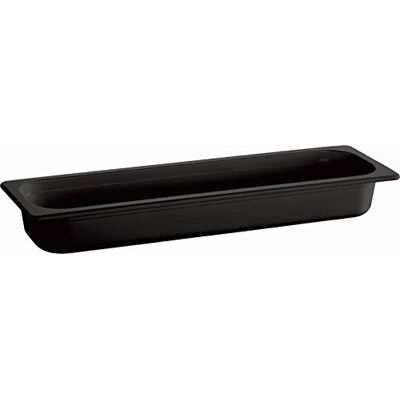 APS 83754 ECOLINE GN 2/4 melamin behållare med förankring på kanten, 53 x 16,2 x 6,5 cm 3 liter. Svart APS 83754 ECOLINE GN 2/4 melamin behållare med förankring på kanten, 53 x 16,2 x 6,5 cm 3 liter. Svart