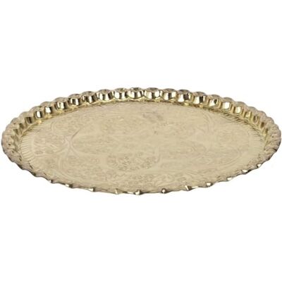 HOME DECO FACTORY , KA0114, Dekorativ bricka i guldmetall, elegant och mångsidig design, perfekt för bord eller dekoration, diameter 475 cm, guldfärg HOME DECO FACTORY , KA0114, Dekorativ bricka i guldmetall, elegant och mångsidig design, perfekt för bord eller dekoration, diameter 475 cm, guldfärg