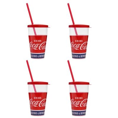 Snips , Coca-Cola tumlare med sugrör 0,5 L, extra stor Snips , Coca-Cola tumlare med sugrör 0,5 L, extra stor