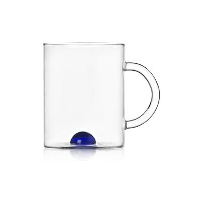 Ichendorf Milano Mug, blå Punto Luna-kollektion, 40 cl, Borosilikatglas, handgjort Ichendorf Milano Mug, blå Punto Luna-kollektion, 40 cl, Borosilikatglas, handgjort