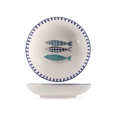 H&H Mediterraneo Sopptallrik Keramik, 20 cm, Hav, Sommar, Fisk 6 styck H&H Mediterraneo Sopptallrik Keramik, 20 cm, Hav, Sommar, Fisk 6 styck