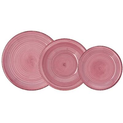 Quid Vita Peoni middagsservis i stengods, rosa, 12 delar för 4 personer Middagstallrikar 27 cm (10 tum), djupa 21,5 cm och efterrättstallrikar 19 cm, diskmaskinssäkra Quid Vita Peoni middagsservis i stengods, rosa, 12 delar för 4 personer Middagstallrikar 27 cm (10 tum), djupa 21,5 cm och efterrättstallrikar 19 cm, diskmaskinssäkra