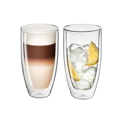 Gerlach 1760 dubbelväggiga glas uppsättning med 2 termoglas 350 ml kaffeglas teglas latte macchiato-glas flöde Gerlach 1760 dubbelväggiga glas uppsättning med 2 termoglas 350 ml kaffeglas teglas latte macchiato-glas flöde