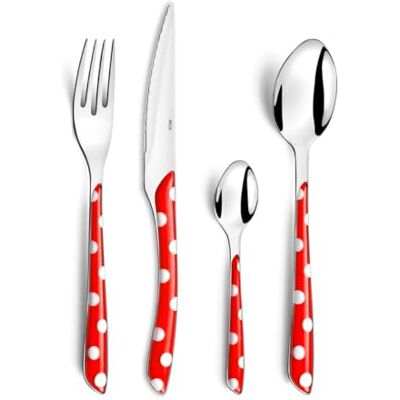 Amefa 2234RDMBA1D20 Eclat Pois 32-delat bestickset – 8 personer, rostfritt stål, röd Amefa 2234RDMBA1D20 Eclat Pois 32-delat bestickset – 8 personer, rostfritt stål, röd