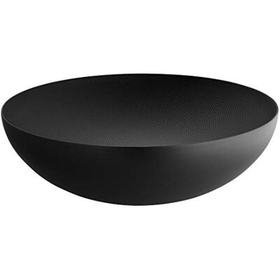 Alessi Double DUL02/32BT – Design dubbelväggig skål av stål, lackerad epoxiharts, svart med reliefdekor Alessi Double DUL02/32BT – Design dubbelväggig skål av stål, lackerad epoxiharts, svart med reliefdekor