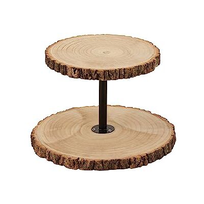 J-Line bricka 2 nivåer trä naturlig J-Line bricka 2 nivåer trä naturlig