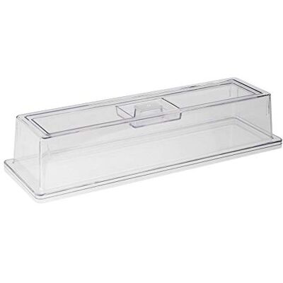 APS 11044 GN skyddskåpa, lämplig för GN 2/4 brickor, 53 x 16,2 cm, H: 10,5 cm, glasklar plast, nästan okrossbar, utan bricka, av polykarbonat, transparent APS 11044 GN skyddskåpa, lämplig för GN 2/4 brickor, 53 x 16,2 cm, H: 10,5 cm, glasklar plast, nästan okrossbar, utan bricka, av polykarbonat, transparent