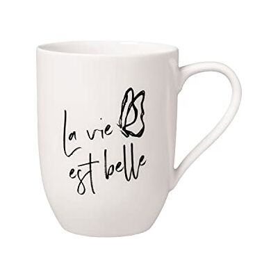 Villeroy & Boch – Statement mugg med handtag La vie est belle 11,5 x 8 x 10,5 cm, kopp vit Villeroy & Boch – Statement mugg med handtag La vie est belle 11,5 x 8 x 10,5 cm, kopp vit