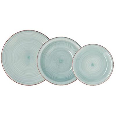 Quid Vita Aqua Blue-servis i stengods, 12 delar för 4 personer Middagstallrikar 27 cm (10 tum), djupa 21,5 cm och efterrättstallrikar 19 cm, diskmaskinssäkra Quid Vita Aqua Blue-servis i stengods, 12 delar för 4 personer Middagstallrikar 27 cm (10 tum), djupa 21,5 cm och efterrättstallrikar 19 cm, diskmaskinssäkra