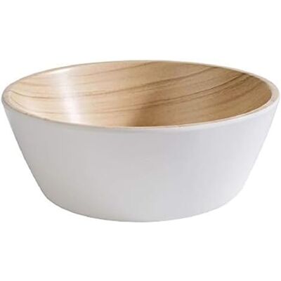 APS "Frida", nästan okrossbar melaminskål, stabil plastskål, frukostskål, Ø 15 cm x H: 5,5 cm, snacksskål, stapelbar, träutseende på insidan, vit utsida, diskmaskinssäker APS "Frida", nästan okrossbar melaminskål, stabil plastskål, frukostskål, Ø 15 cm x H: 5,5 cm, snacksskål, stapelbar, träutseende på insidan, vit utsida, diskmaskinssäker
