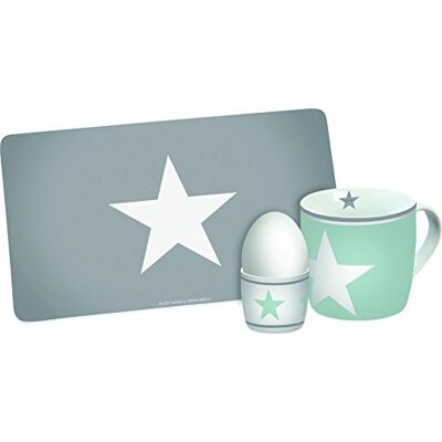 Gedalabels infinite av GEDA LABELS (INFKH) stjärnor, 3-delat frukostset med kopp, äggkopp och bräda, melamin, turkos/grå, 23,5 x 9,5 x 14,5 cm, 3 enheter Gedalabels infinite av GEDA LABELS (INFKH) stjärnor, 3-delat frukostset med kopp, äggkopp och bräda, melamin, turkos/grå, 23,5 x 9,5 x 14,5 cm, 3 enheter