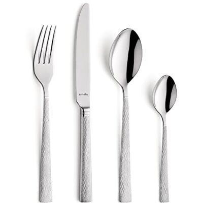 Amefa JEWEL bestickset 4 personer 16 delar rostfritt stål 18/0 rostfri och högglanspolerad diskmaskinssäkra högkvalitativa handtag med fin diamantslipning elegant bestickset 4 personer Amefa JEWEL bestickset 4 personer 16 delar rostfritt stål 18/0 rostfri och högglanspolerad diskmaskinssäkra högkvalitativa handtag med fin diamantslipning elegant bestickset 4 personer