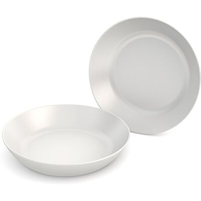 Ornamin tallrik djup Ø 15 cm vit set om 2 melamin (modell 415)/plasttallrikar, serveringsskålar, müsliskål Ornamin tallrik djup Ø 15 cm vit set om 2 melamin (modell 415)/plasttallrikar, serveringsskålar, müsliskål
