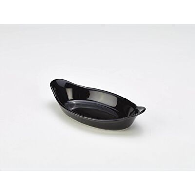 Genware - Stoneware Oval Eared Dish - Svart - Servis Genware - Stoneware Oval Eared Dish - Svart - Servis