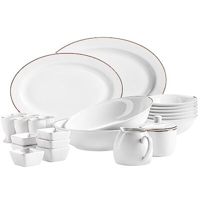 Mäser Tallrikssätt - Porcelain, Maskindisk- & Mikrovågssäkert - 24 Delar Mäser Tallrikssätt - Porcelain, Maskindisk- & Mikrovågssäkert - 24 Delar
