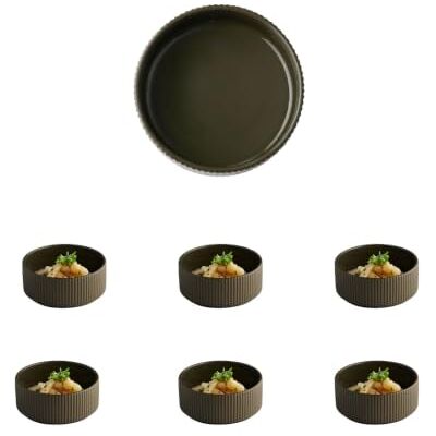 APS 19072 skål THE GRID – porslin, Ø 14 cm, 450 ml, färg mud (brun), stapelbar, set om 6 APS 19072 skål THE GRID – porslin, Ø 14 cm, 450 ml, färg mud (brun), stapelbar, set om 6