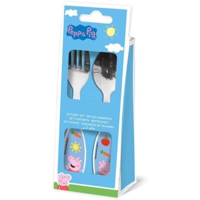 Stor Barnbestick i metall. 2 stycken PEPPA PIG Stor Barnbestick i metall. 2 stycken PEPPA PIG