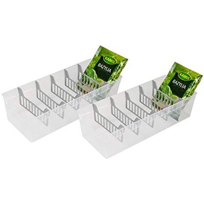 Essential Foods kryddbehållare, köksorganisatör, set med 2 st. Transparent BPA-fri, plast PP, 30,7 x 11,3 x 8 cm (L x B x H) 5901098048903 Essential Foods kryddbehållare, köksorganisatör, set med 2 st. Transparent BPA-fri, plast PP, 30,7 x 11,3 x 8 cm (L x B x H) 5901098048903