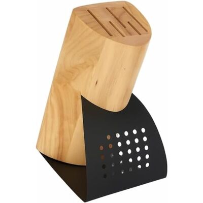 PARENCE PARES.- Universellt knivblock i trä med halkfri botten Vinklat stöd för 5 knivar Modern och elegant design PARENCE PARES.- Universellt knivblock i trä med halkfri botten Vinklat stöd för 5 knivar Modern och elegant design