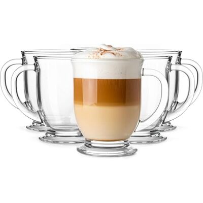 Glasmark KROSNO 1992 Kubas kaffeglas-set 6-delad cappuccino iskaffeglas bägare diskmaskinssäker 6 x 400 ml Glasmark KROSNO 1992 Kubas kaffeglas-set 6-delad cappuccino iskaffeglas bägare diskmaskinssäker 6 x 400 ml