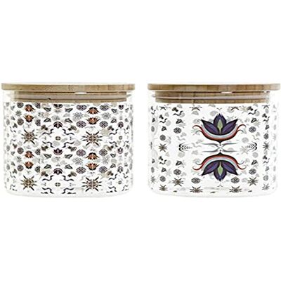 DKD Home Decor Bambu Traditionellt Borsilikatglas Kakel (10 x 10 x 12,5 cm) (700 ml) (2 st) DKD Home Decor Bambu Traditionellt Borsilikatglas Kakel (10 x 10 x 12,5 cm) (700 ml) (2 st)