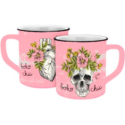 Gedalabels Kopp skalle bohochic emaljutseende 400 ml Gedalabels Kopp skalle bohochic emaljutseende 400 ml