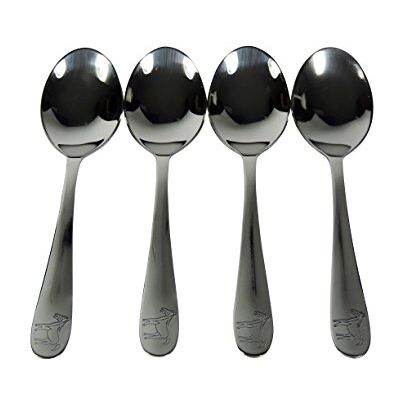 Viva Haushaltswaren 4 x barnskenor - Graverat hästmotiv på handtaget - Av rostfritt stål Viva Haushaltswaren 4 x barnskenor - Graverat hästmotiv på handtaget - Av rostfritt stål